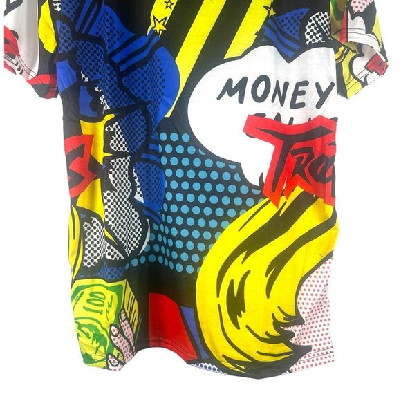Money Calls Trap Comic All Over Print T-shirt Men’s M - Streetwear Urban Emo NWT - Picture 5 of 12